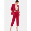 imageEXLURA Womens Business Blazer and High Elastic Waist Pant Suit Set Loose Fit Casual Fall Winter 2 Piece Suits for WorkRed