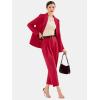 imageEXLURA Womens Business Blazer and High Elastic Waist Pant Suit Set Loose Fit Casual Fall Winter 2 Piece Suits for WorkRed