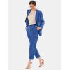 imageEXLURA Womens Business Blazer and High Elastic Waist Pant Suit Set Loose Fit Casual Fall Winter 2 Piece Suits for WorkRoyal Blue