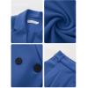 imageEXLURA Womens Business Blazer and High Elastic Waist Pant Suit Set Loose Fit Casual Fall Winter 2 Piece Suits for WorkRoyal Blue