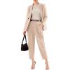 imageEXLURA Womens Business Blazer and High Elastic Waist Pant Suit Set Loose Fit Casual Fall Winter 2 Piece Suits for WorkApricot