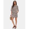 imageEXLURA Womens 2025 Summer Oversized Short Sleeve T Shirt Dress Casual Crew Neck Striped Tops Loose Sundress with PocketsKhaki White