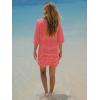 imageEXLURA Womens 2025 Summer Oversized Short Sleeve T Shirt Dress Casual Crew Neck Striped Tops Loose Sundress with PocketsRed White