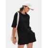 imageEXLURA Womens Summer Two Piece Sets Lounge Tracksuit Outfits Sweatsuit Casual Short Sleeve Tops and Shorts with Pockets 2025Black