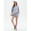 imageEXLURA Womens Summer Two Piece Sets Lounge Tracksuit Outfits Sweatsuit Casual Short Sleeve Tops and Shorts with Pockets 2025Grey