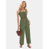imageEXLURA Womens Summer Casual Dressy Jumpsuits Loose Overalls One Piece Sleeveless Wide Leg Pant Rompers with Pockets 2025Army Green
