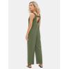 imageEXLURA Womens Summer Casual Dressy Jumpsuits Loose Overalls One Piece Sleeveless Wide Leg Pant Rompers with Pockets 2025Army Green