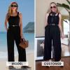 imageEXLURA Womens Summer Casual Dressy Jumpsuits Loose Overalls One Piece Sleeveless Wide Leg Pant Rompers with Pockets 2025Black