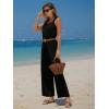 imageEXLURA Womens Summer Casual Dressy Jumpsuits Loose Overalls One Piece Sleeveless Wide Leg Pant Rompers with Pockets 2025Black