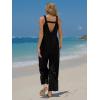 imageEXLURA Womens Summer Casual Dressy Jumpsuits Loose Overalls One Piece Sleeveless Wide Leg Pant Rompers with Pockets 2025Black