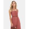 imageEXLURA Womens Summer Casual Dressy Jumpsuits Loose Overalls One Piece Sleeveless Wide Leg Pant Rompers with Pockets 2025Rust Red