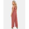 imageEXLURA Womens Summer Casual Dressy Jumpsuits Loose Overalls One Piece Sleeveless Wide Leg Pant Rompers with Pockets 2025Rust Red
