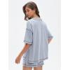 imageEXLURA Womens Casual Summer 2 Piece Sets 100 Cotton Short Sleeve Tshirt and Shorts Matching Sweatsuits Lounge Set 2025Grey