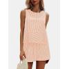 imageEXLURA Womens Summer 2 Piece Outfits Sleeveless Tank Top Matching Shorts Sets Cotton Striped Sweatsuits Vacation Beach 2025Orange