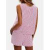 imageEXLURA Womens Summer 2 Piece Outfits Sleeveless Tank Top Matching Shorts Sets Cotton Striped Sweatsuits Vacation Beach 2025Red