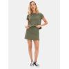 imageEXLURA Womens Casual Summer 2 Piece Short Skirt Sets Short Sleeve Tshirt And Tennis Skort Dressy Cotton Matching SweatsuitsArmy Green