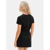 imageEXLURA Womens Casual Summer 2 Piece Short Skirt Sets Short Sleeve Tshirt And Tennis Skort Dressy Cotton Matching SweatsuitsBlack