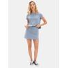 imageEXLURA Womens Casual Summer 2 Piece Short Skirt Sets Short Sleeve Tshirt And Tennis Skort Dressy Cotton Matching SweatsuitsBlue
