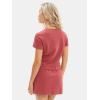 imageEXLURA Womens Casual Summer 2 Piece Short Skirt Sets Short Sleeve Tshirt And Tennis Skort Dressy Cotton Matching SweatsuitsDark Red