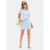 imageEXLURA Womens Casual Summer 2 Piece Short Skirt Sets Short Sleeve Tshirt And Tennis Skort Dressy Cotton Matching SweatsuitsLight Blue