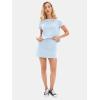 imageEXLURA Womens Casual Summer 2 Piece Short Skirt Sets Short Sleeve Tshirt And Tennis Skort Dressy Cotton Matching SweatsuitsLight Blue