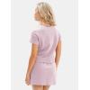 imageEXLURA Womens Casual Summer 2 Piece Short Skirt Sets Short Sleeve Tshirt And Tennis Skort Dressy Cotton Matching SweatsuitsLight Purple