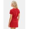 imageEXLURA Womens Casual Summer 2 Piece Short Skirt Sets Short Sleeve Tshirt And Tennis Skort Dressy Cotton Matching SweatsuitsRed