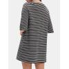 imageEXLURA Womens Summer T Shirt Dress Casual Short Sleeve Loose Striped Mini Dresses 2025 Vacation Beach Sundress PocketsBlack White