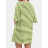 imageEXLURA Womens Summer T Shirt Dress Casual Short Sleeve Loose Striped Mini Dresses 2025 Vacation Beach Sundress PocketsGreen White