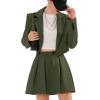 imageEXLURA Womens Business Casual Blazer Suit Sets and Pleated Mini Skirt 2 Piece Outfits Trendy Long Sleeve Y2K Clothes 2025Army Green
