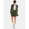 imageEXLURA Womens Business Casual Blazer Suit Sets and Pleated Mini Skirt 2 Piece Outfits Trendy Long Sleeve Y2K Clothes 2025Army Green