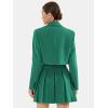 imageEXLURA Womens Business Casual Blazer Suit Sets and Pleated Mini Skirt 2 Piece Outfits Trendy Long Sleeve Y2K Clothes 2025Green