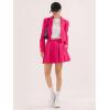 imageEXLURA Womens Business Casual Blazer Suit Sets and Pleated Mini Skirt 2 Piece Outfits Trendy Long Sleeve Y2K Clothes 2025Hot Pink