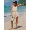 imageEXLURA Womens Summer 2 Piece Sets Sleeveless V Neck Knotted Tank Tops Shorts Matching Sets Vacation Cruise Beach Outfits 2025Apricot