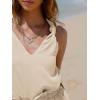 imageEXLURA Womens Summer 2 Piece Sets Sleeveless V Neck Knotted Tank Tops Shorts Matching Sets Vacation Cruise Beach Outfits 2025Apricot