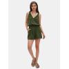 imageEXLURA Womens Summer 2 Piece Sets Sleeveless V Neck Knotted Tank Tops Shorts Matching Sets Vacation Cruise Beach Outfits 2025Army Green