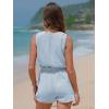 imageEXLURA Womens Summer 2 Piece Sets Sleeveless V Neck Knotted Tank Tops Shorts Matching Sets Vacation Cruise Beach Outfits 2025Blue