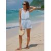 imageEXLURA Womens Summer 2 Piece Sets Sleeveless V Neck Knotted Tank Tops Shorts Matching Sets Vacation Cruise Beach Outfits 2025Blue