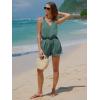 imageEXLURA Womens Summer 2 Piece Sets Sleeveless V Neck Knotted Tank Tops Shorts Matching Sets Vacation Cruise Beach Outfits 2025Green