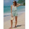 imageEXLURA Womens Summer 2 Piece Sets Sleeveless V Neck Knotted Tank Tops Shorts Matching Sets Vacation Cruise Beach Outfits 2025Grey Green