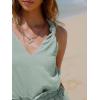 imageEXLURA Womens Summer 2 Piece Sets Sleeveless V Neck Knotted Tank Tops Shorts Matching Sets Vacation Cruise Beach Outfits 2025Grey Green