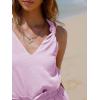 imageEXLURA Womens Summer 2 Piece Sets Sleeveless V Neck Knotted Tank Tops Shorts Matching Sets Vacation Cruise Beach Outfits 2025Pink