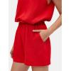 imageEXLURA Womens Summer 2 Piece Sets Sleeveless V Neck Knotted Tank Tops Shorts Matching Sets Vacation Cruise Beach Outfits 2025Red