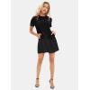 imageEXLURA Womens Summer Casual Short Sleeve Dress Crewneck Tshirt Dresses Pleated Aline Mini Dress 2025 Vacation Beach SundressBlack