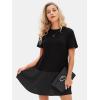 imageEXLURA Womens Summer Casual Short Sleeve Dress Crewneck Tshirt Dresses Pleated Aline Mini Dress 2025 Vacation Beach SundressBlack