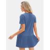 imageEXLURA Womens Summer Casual Short Sleeve Dress Crewneck Tshirt Dresses Pleated Aline Mini Dress 2025 Vacation Beach SundressDark Blue