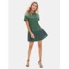 imageEXLURA Womens Summer Casual Short Sleeve Dress Crewneck Tshirt Dresses Pleated Aline Mini Dress 2025 Vacation Beach SundressDark Green