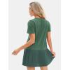 imageEXLURA Womens Summer Casual Short Sleeve Dress Crewneck Tshirt Dresses Pleated Aline Mini Dress 2025 Vacation Beach SundressDark Green