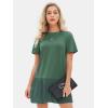 imageEXLURA Womens Summer Casual Short Sleeve Dress Crewneck Tshirt Dresses Pleated Aline Mini Dress 2025 Vacation Beach SundressDark Green