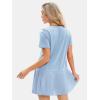 imageEXLURA Womens Summer Casual Short Sleeve Dress Crewneck Tshirt Dresses Pleated Aline Mini Dress 2025 Vacation Beach SundressLight Blue